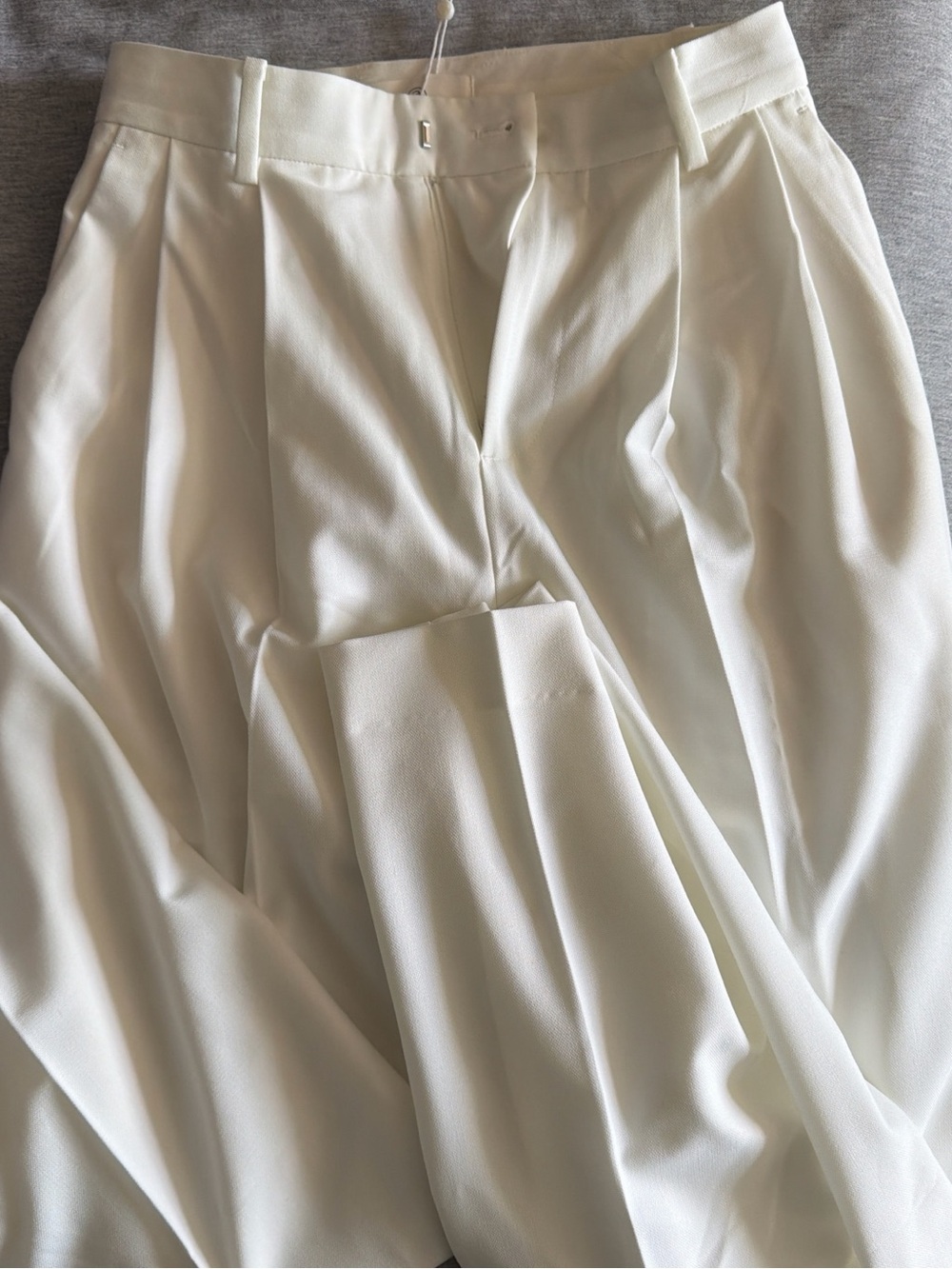 Wide Leg White Women's Trousers - Picture 7 of 7